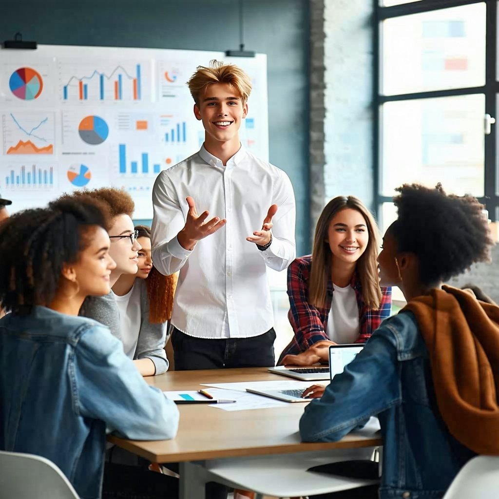 A high school student leading others with high agency